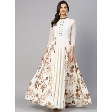 Cream Thread Embroidered Dress