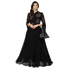 Black Thread Embroidered Dress