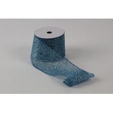 4 Inch x 10 Yards Glitter Mesh Metallic Ribbon (ICE BLUE)