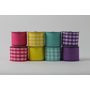 SPR Ribbon Plaids Solid AST PNK LAV YEL BLU 2.5inX3yd