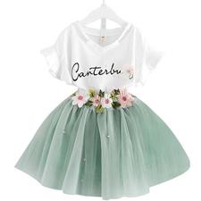 White T-shirt & hole Pants Set for Girls Clothes - beginnings-lifestyle