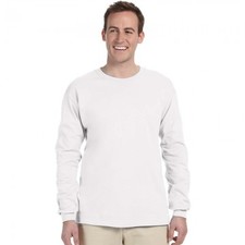 Gildan Plain White 100% Ultra Cotton long sleeve T-Shirt