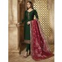 Drashti Dhami Green Embroidered Straight Cut Suit