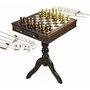 Timeless Handcrafted Walnut Finish Italian Musical Masterpiece Chessboard