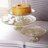 Antiqued Silver And Glass Cakestand