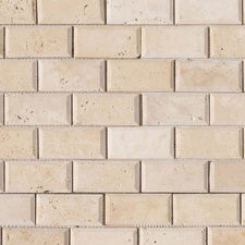 Travertine Mosaic Tile Tuscany Ivory Subway Tile 2x4 10096593 product shot multiple topview