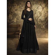 Jennifer Winget Black Georgette Gown Suit