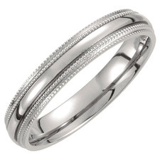 Titanium Double Milgrain Band Size 10