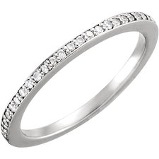 14K White Gold 1/8 CTW Diamond Band