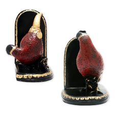 Cast Resin Red Bird Bookends