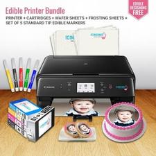 Icinginks Edible Photo & Image Printer Art Package – Bundle contains Canon Edible Ink Printer, Edible Ink Cartridges, Wafer Paper, Frosting Sheets, and Set of 5 Standard Tip Edible Ink Markers
