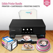 Icinginks™ High Resolution Edible Printer Bundle System for Canon Pixma TS9120 (Wireless+Scanner) Comes with Edible Cartridges and frosting sheets