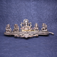 AMAZING COLLECTION OF FIVE MUSICIANS GANESHA WITH DEEPAK