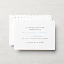 Personalized Pearl White Birth Announcement