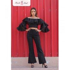 Black Co-ord Set Off shoulder