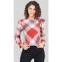 Plaid Tie Knot Shoulder Top...