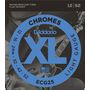 D'addario Ecg25 chrome flat wound strings electric guitar light 12-52