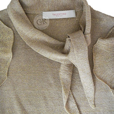 VALENTINO Roma Metallic Ruffle Sleeves Blouse