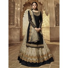 Drashti Dhami Black Georgette Lehenga Style Suit