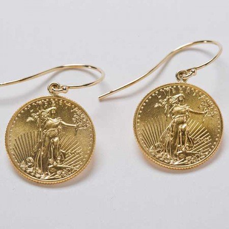 22k Gold Coin Earrings