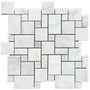 Carrara White Marble Mosaic Tile Versailles Pattern