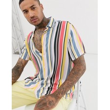 ASOS DESIGN relaxed fit shirt in vintage tripe