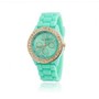 Roman Style Rhinestone Mint Green Watch