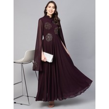 Purple Georgette Partywear Dress