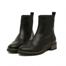 Roman Style Retro Floral Perforated Boot