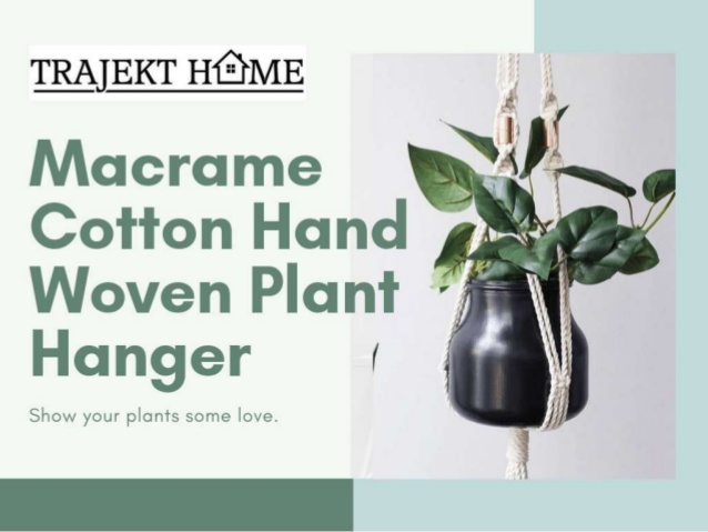 Macrame cotton hand woven plant hanger