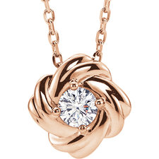 14K Rose 1/6 CTW Diamond Knot 16-18