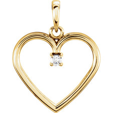 14K Yellow Gold .03 CTW Diamond Heart Pendant