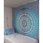 Blue Multi Indian Ombre Mandala Wall Tapestry, Hippie Bedding