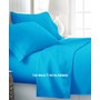 Turquoise Hypoallergenic 4Pc Cotton Bed Sheet Set 1 Flat Sheet, 1 Fitted Sheet and 2 Pillowcases 300 TC