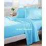 Baby Blue Hypoallergenic 4Pc Cotton Bed Sheet Set 1 Flat Sheet, 1 Fitted Sheet and 2 Pillowcases