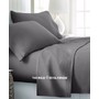Grey Hypoallergenic 4Pc Cotton Bed Sheet Set 1 Flat Sheet, 1 Fitted Sheet and 2 Pillowcases