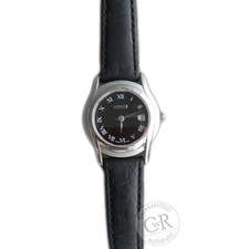 GUCCI 5500L Black Leather Strap Date Quartz Watch
