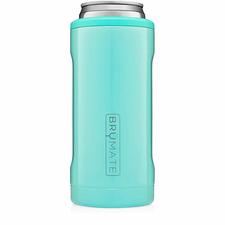 BrüMate Hopsulator Slim Double-walled Stainless Steel Insulated Can Cooler for 12 Oz Slim Cans (Aqua)