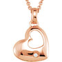 14K Rose Gold-Plated Sterling Silver.01 CTW Diamond 18 Heart Necklace