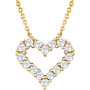 14K Yellow Gold 1/4 CTW Diamond 18 Heart Necklace