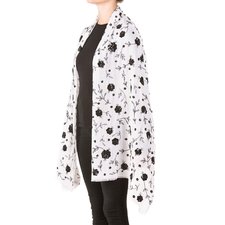 White Womens Allover Sequin Floral Shawls - jodirose.com